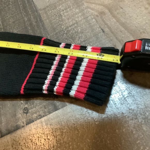 Liz Claiborne Sweater Size L Black Pink stripe 1/4 button - Picture 7 of 8